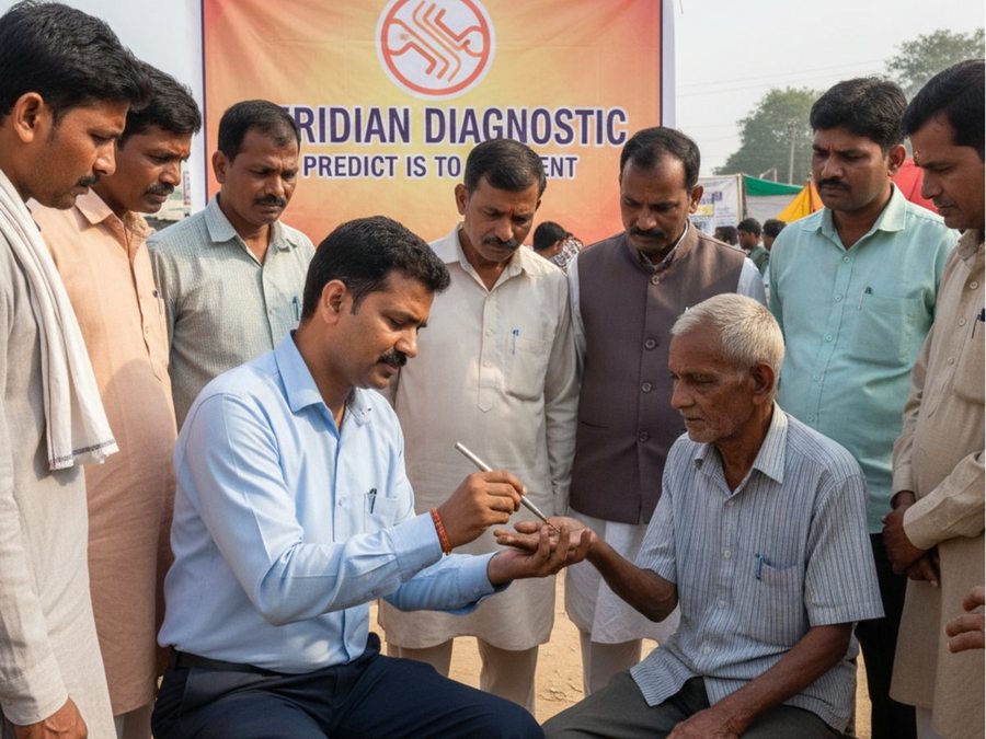 A wellness camp set up for a village community